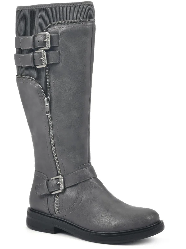 Mazed Womens Faux Leather Tall Knee-High Boots