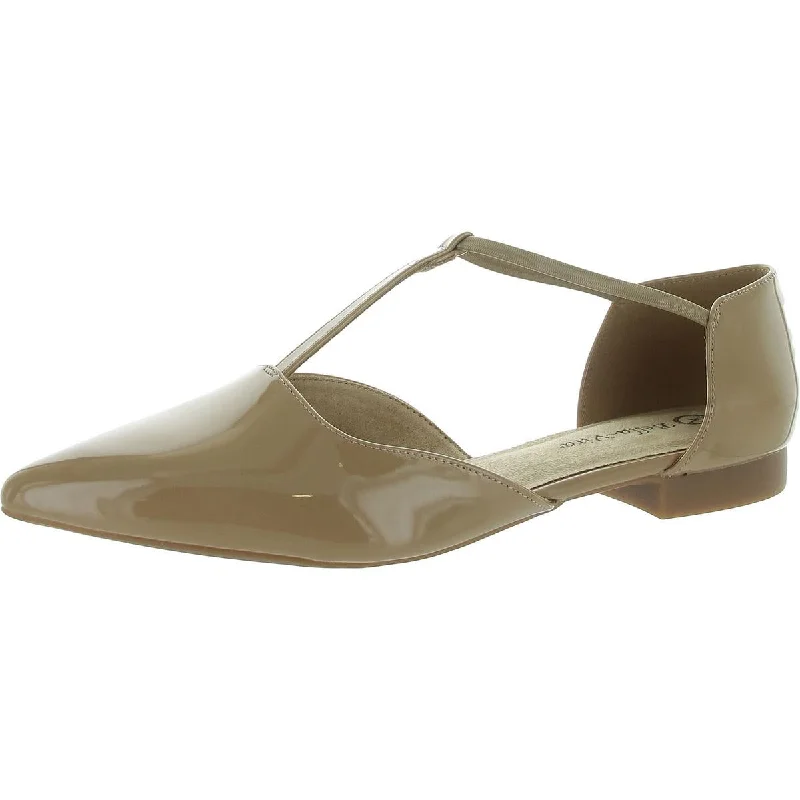 Flats for cocktail party-Bella Vita Womens Darby Patent Pointed Toe Ankle Strap