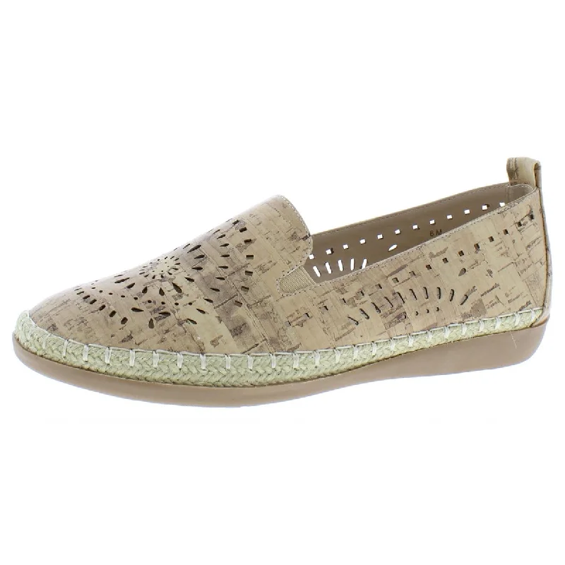 Flats for quick errand-Beacon Womens Trudy Faux Leather Slip On Espadrilles