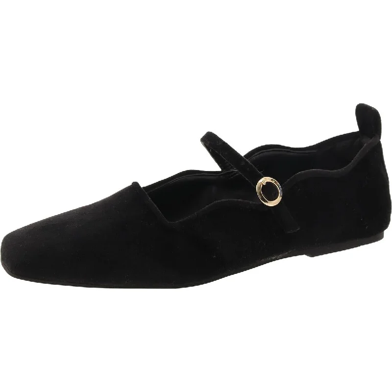 Flats with closed design-FARM Rio Womens Velvet Buckle Mary Janes