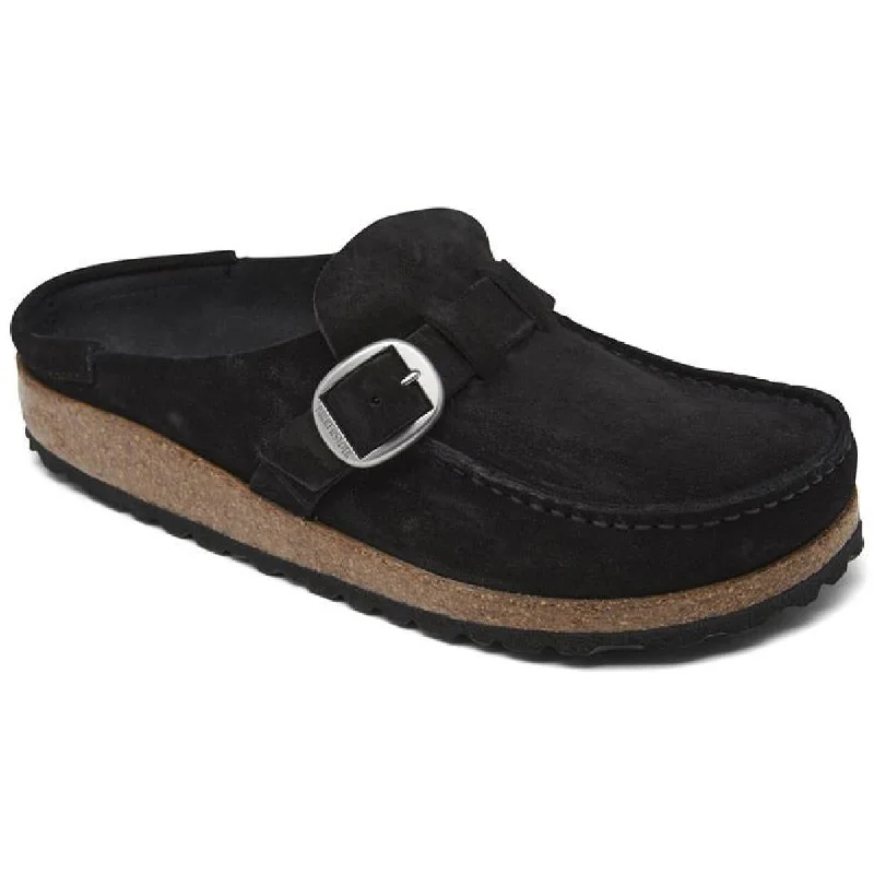 Flats with perforated design-Birkenstock Womens Buckley Suede Slip On Mules