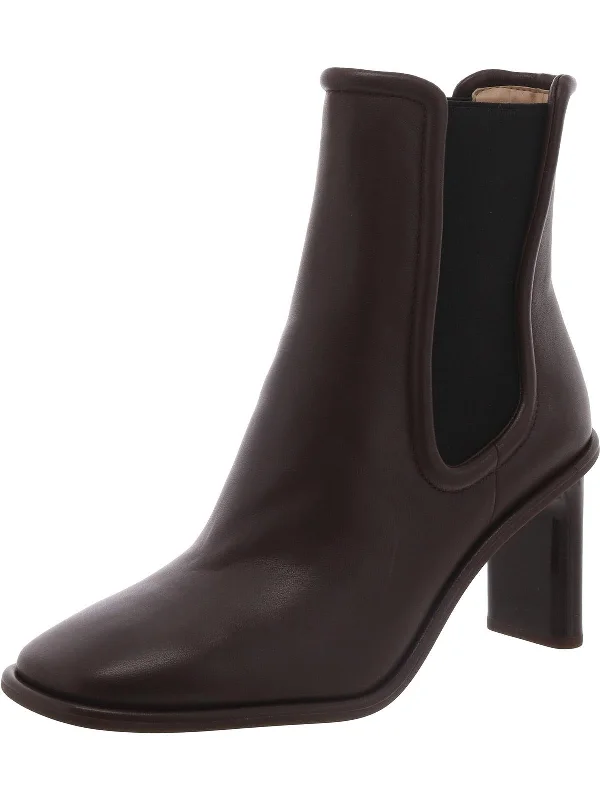 Geneva Womens Leather Pull On Chelsea Boots