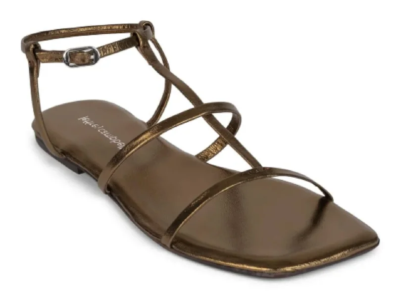 Sandals for poolside strolls-Jeffrey Campbell: Corinth in Bronze Metallic