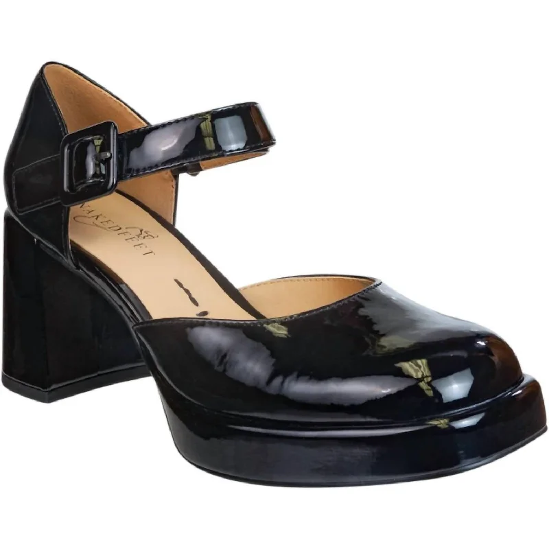 Women's Estonia Heeled Clogs In Black Patent