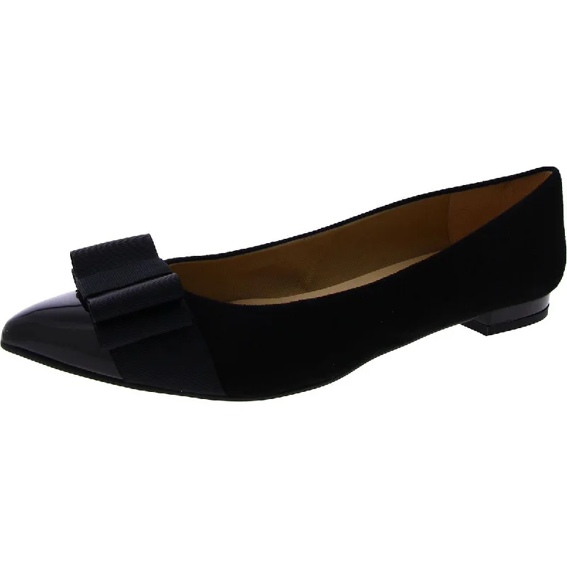 Flats with glossy finish-FS/NY Womens Suede Pointed Toe Flat Shoes