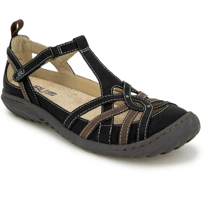 Flats for outlet store-JBU by Jambu Womens Dove Faux Leather Strappy Mary Janes