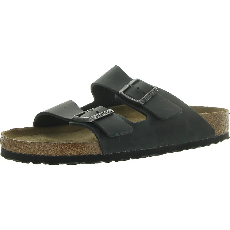 Sandals with rugged heels-Birkenstock Mens Slip On Open Toe Slide Sandals