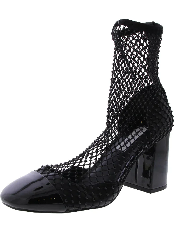 Eleanor Womens Glass Slip On Mid-Calf Boots