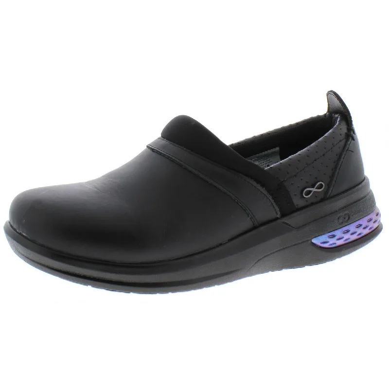 Flats for outdoor yoga-Infinity Womens Breeze Leather Slip On Clogs