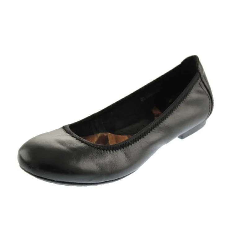 Flats with closed style-Born Womens Julianne Leather Round Toe Ballet Flats