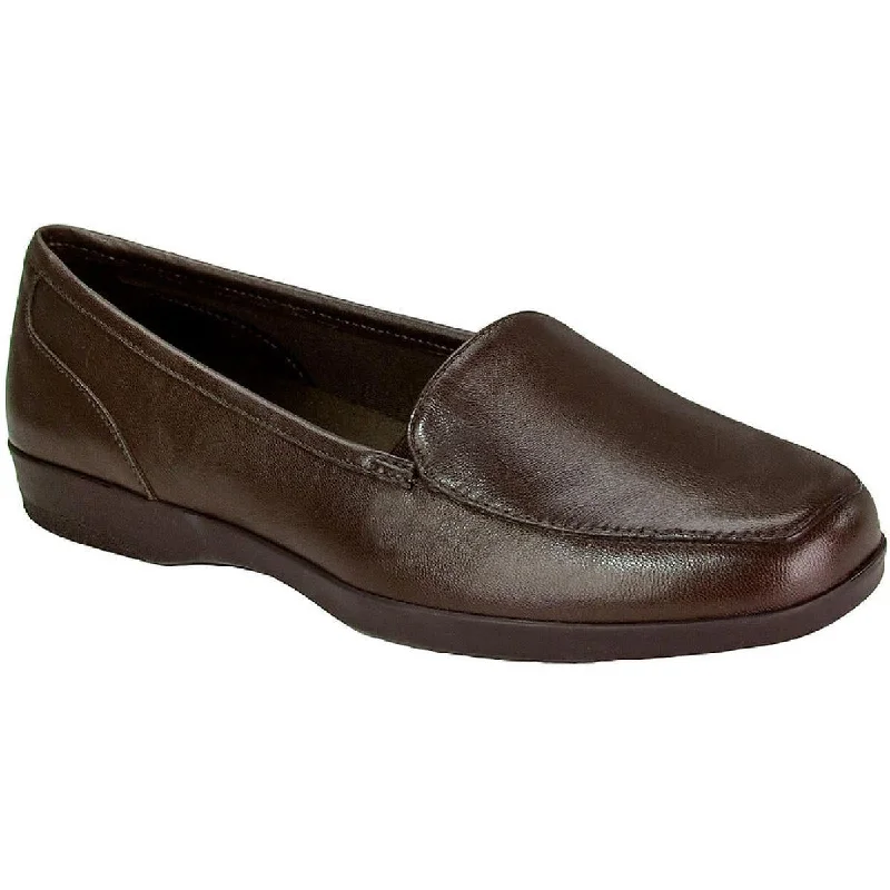 Easy Spirit Devitt 10 Women's Leather Lightweight Slip On Loafers Brown 8.5W