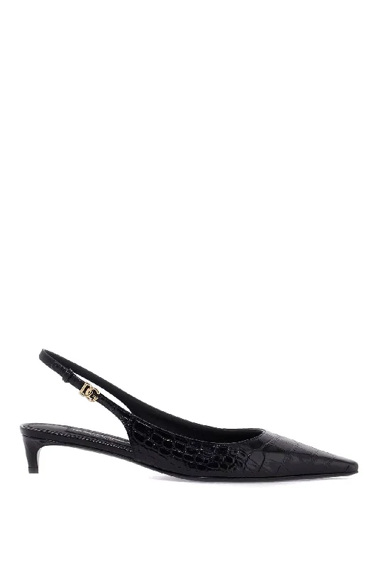 Dolce & Gabbana Cocco Print Leather Slingback DãCol