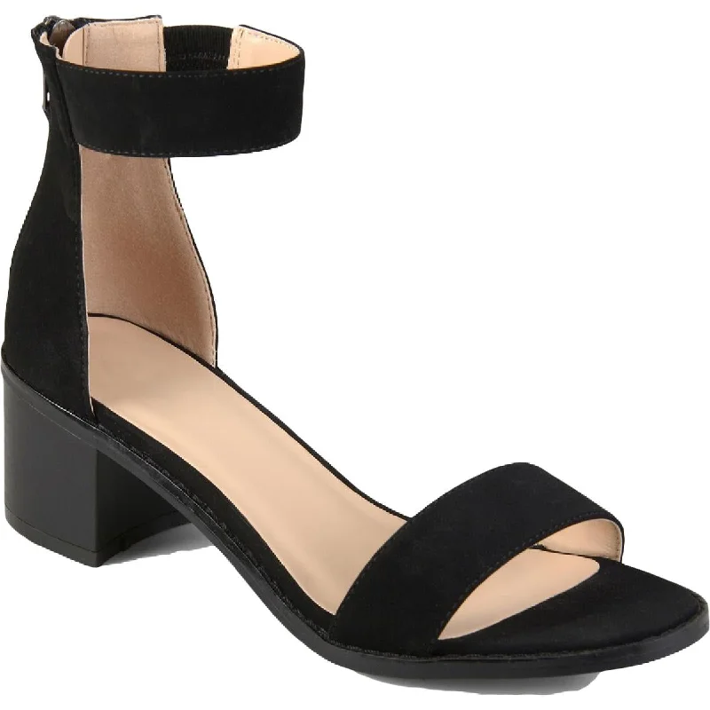 Sandals with stylish wedges-Journee Collection Womens Percy Faux Leather Block Heel Dress Sandals