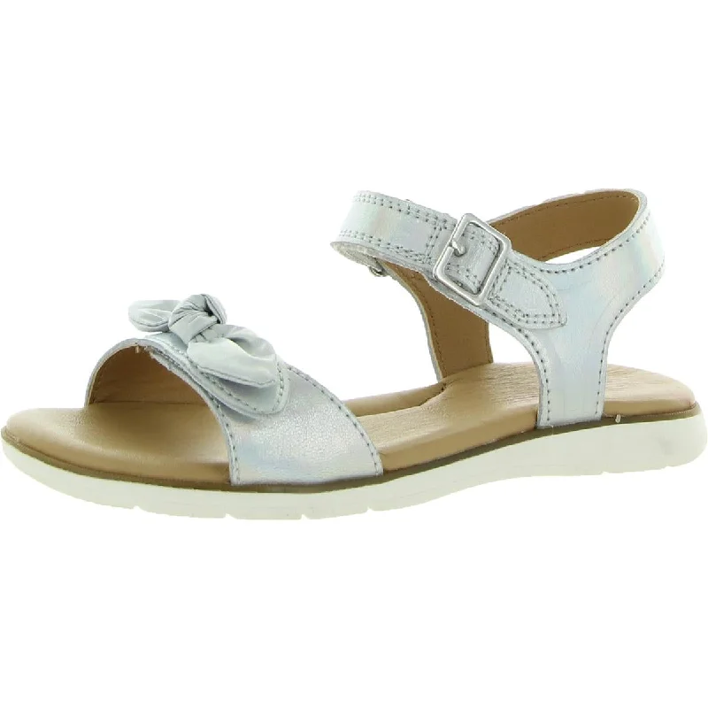 Sandals for coastal outings-Stride Rite Girls Whitney Bow Adjustable Slingback Sandals