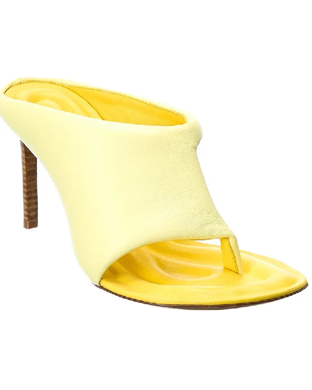 slippers for cozy footing -Jacquemus Les Mules Limone Leather Sandal