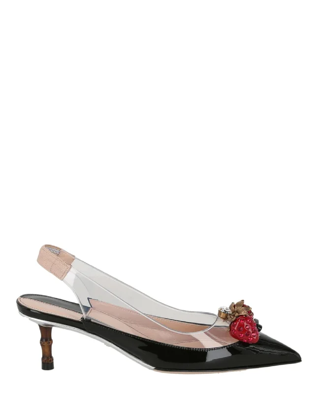 Gucci Eleanor Strawberry Plexi Heels