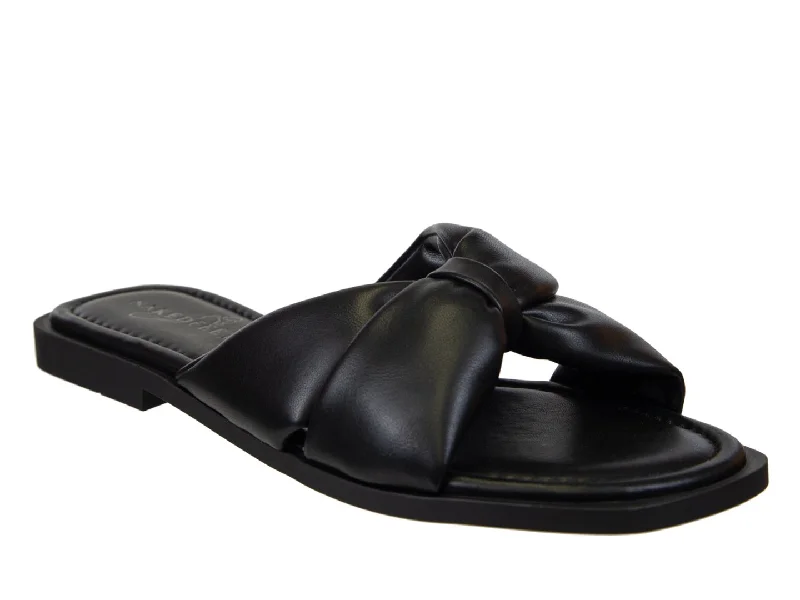 Sandals for laid-back strolls-NAKED FEET - GOA in BLACK Flat Sandals