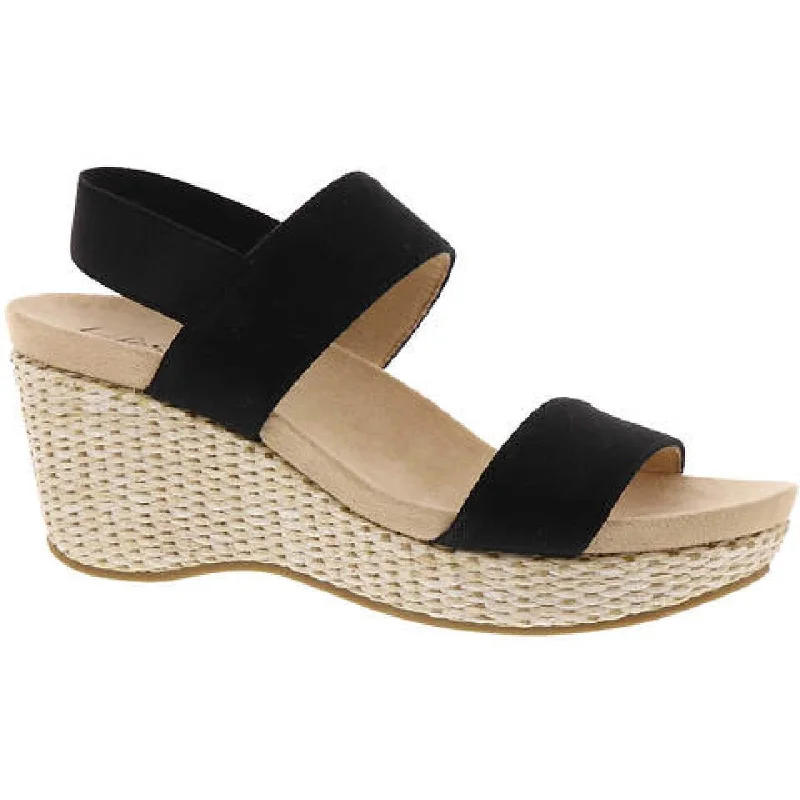 Sandals for poolside vibes-LifeStride Womens Delta Solid Ankle Strap Wedge Sandals