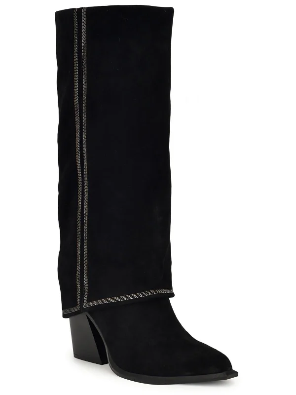 Rimepy Womens Suede Pull On Mid-Calf Boots