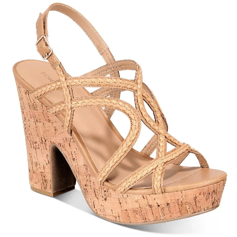 Sandals with breathable leather-Sun + Stone Womens Nadiya Cork Platform Sandals