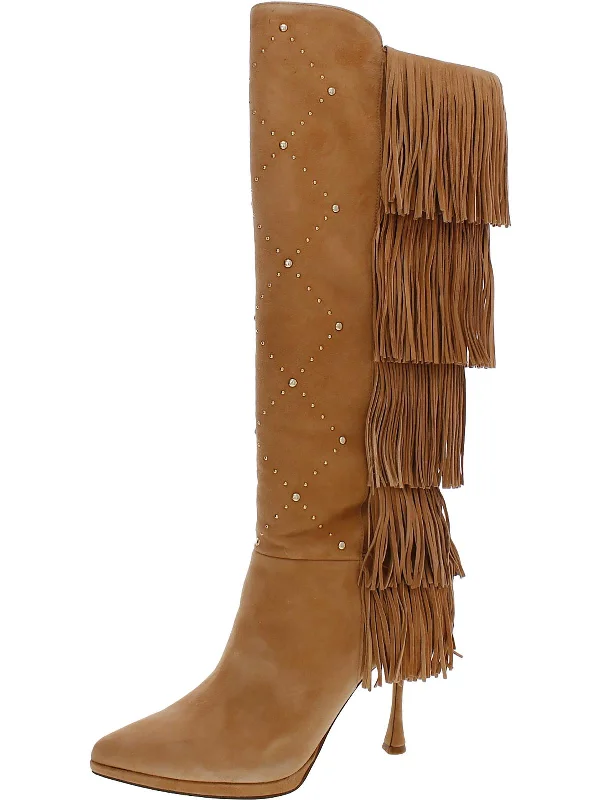 Panaryaz Womens Embellished Fringe Over-The-Knee Boots