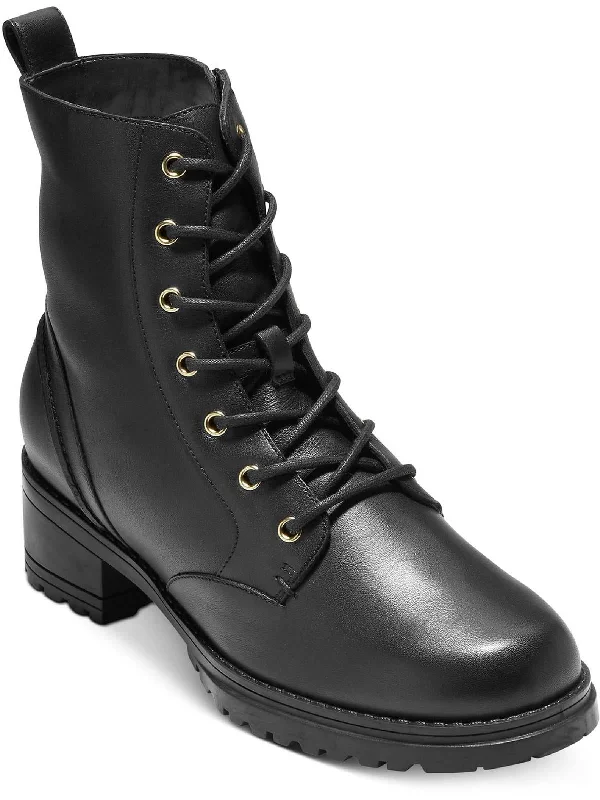 Camea Womens Faux Leather Ankle Combat & Lace-up Boots