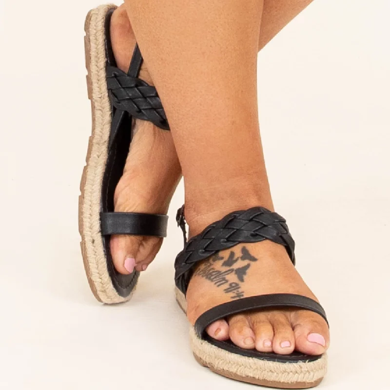 Sandals with durable straps-The Wiser Me Sandals, Black