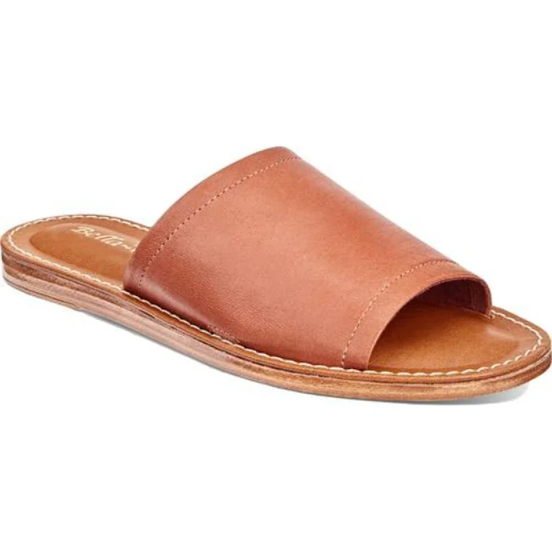 Minimalist sandals for casual wear-Bella Vita Womens Ros-Italy Leather Flat Slide Sandals