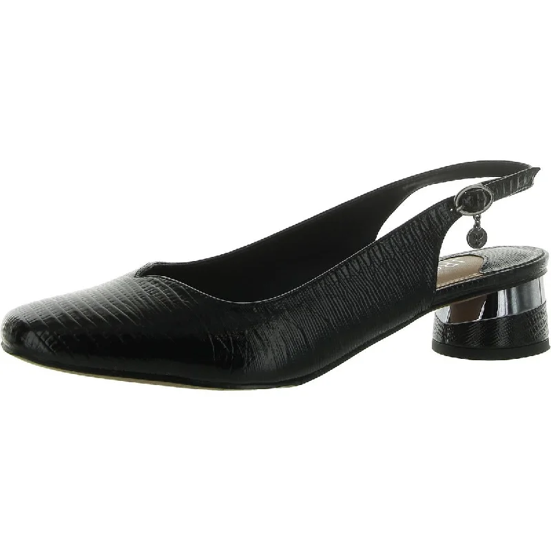 Flats for street fair-J. Renee Womens Patent Square toe Slingbacks