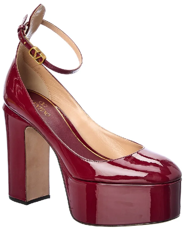 Valentino VLogo 120 Patent Ankle Strap Platform Pump