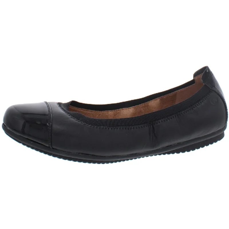 Flats with button design-Josef Seibel Womens Pippa Leather Patent Trim Ballet Flats