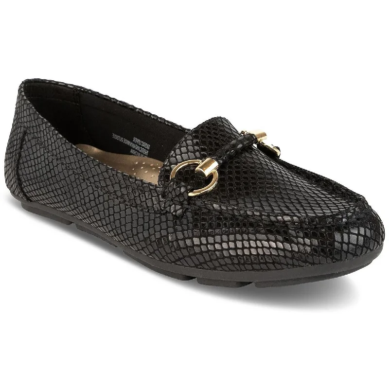 Flats with elastic design-Karen Scott Womens Kenleigh Snake Print Slip-On Moccasins