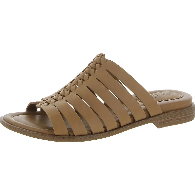 Sandals with padded straps-Comfortiva Womens Dasya Leather Braided Slide Sandals