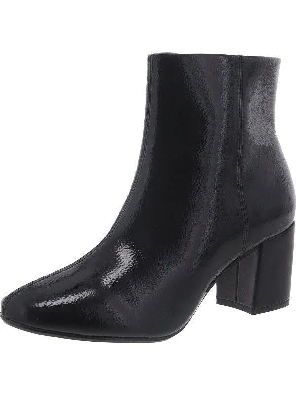 What makes ankle boots comfortable-boots with wide toe box-Chantellstone Womens Patent Block Heel Ankle Boots