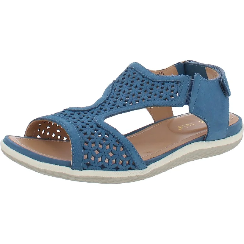 Sandals with elegant block heels-David Tate Womens Lazer Nubuck T-Strap Sport Sandals