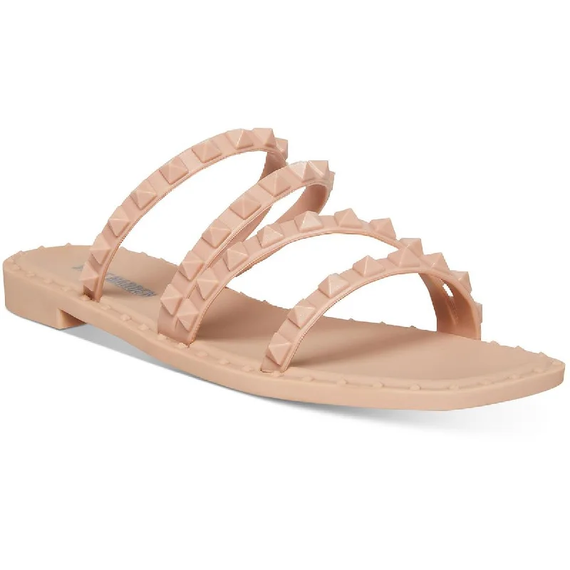 Sandals for summer parties-Steve Madden Womens Skyler Studded  Flat Sandals