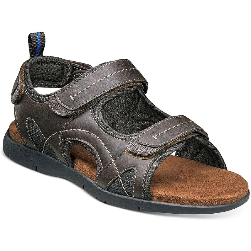 Flats with satin style-Nunn Bush Mens Bush Rio Grande  Flats Slip On Ankle Strap