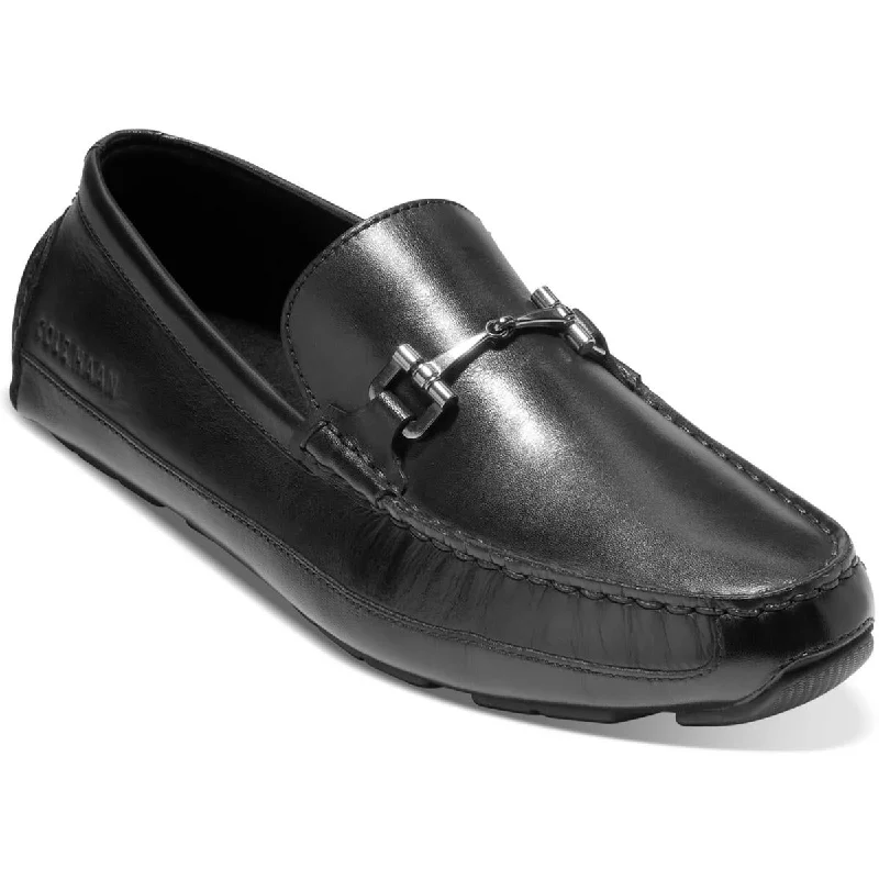 Cole Haan Mens Wyatt Faux Leather Slip On Loafers