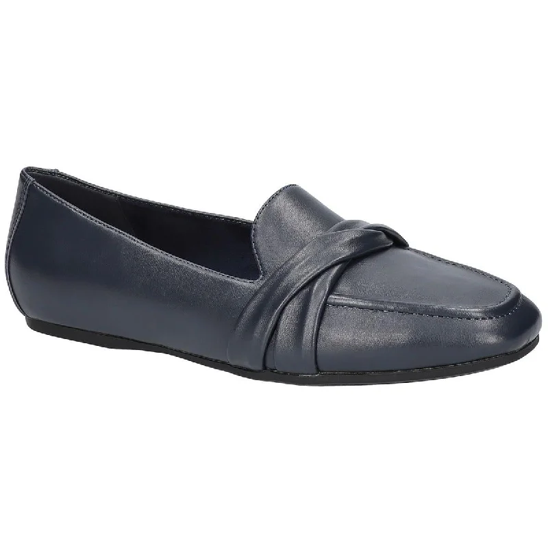 Flats for office wear-Easy Street Womens Betty Faux Leather Square Toe Flat Shoes