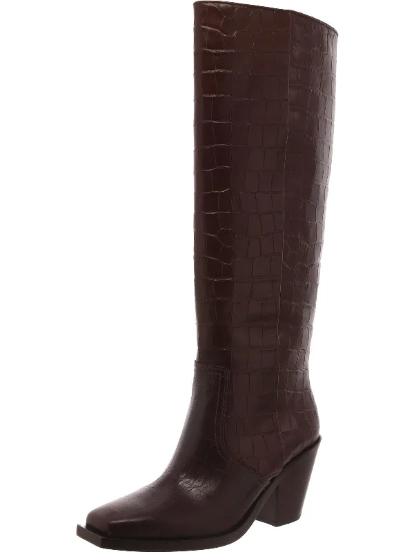 Lynn Womens Leather Tall Knee-High Boots