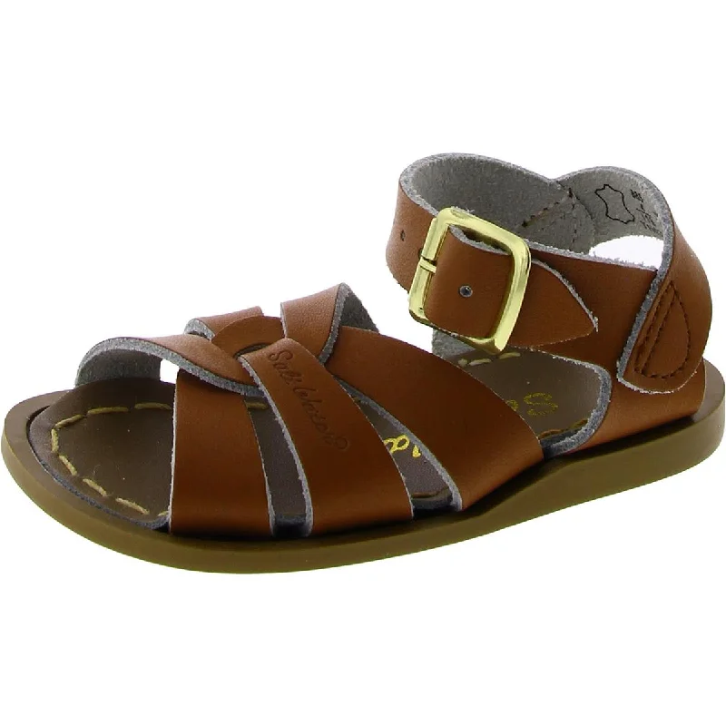 Sandals for poolside strolls-Sun-San Girls Leather Ankle Strap Strappy Sandals