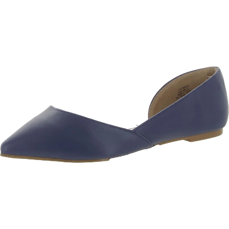 Flats with plain toe-Journee Collection Womens Faux Leather Slip On Flat Shoes