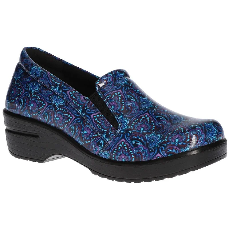 Flats for Black Friday-Easy Works by Easy Street Womens Leeza Patent Slip Resistant Clogs