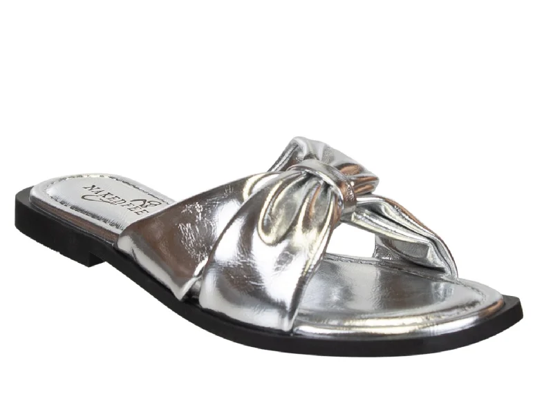 Sandals with supportive cushions-NAKED FEET - GOA in SILVER Flat Sandals