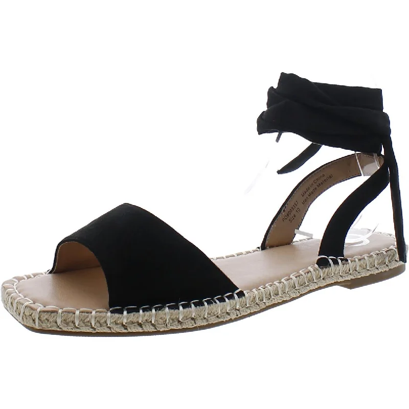 Flats for downtown style-Journee Collection Womens  Square toe Ankle Strap