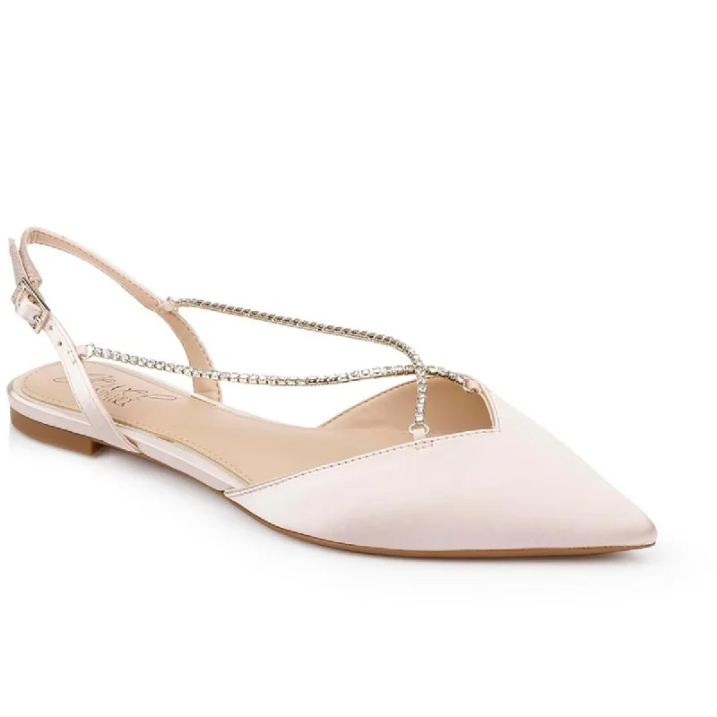 Flats for timeless style-Badgley Mischka Womens Alanna Embellished Pointed Toe Flat Shoes