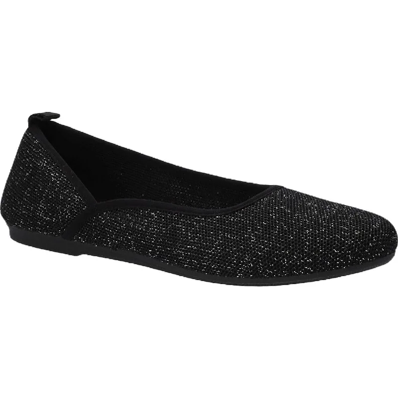 Flats with low heel-Easy Street Womens Fe Knit Glitter Ballet Flats