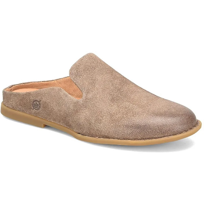 Flats with velvet style-Born Womens Maia Leather Distressed Mules