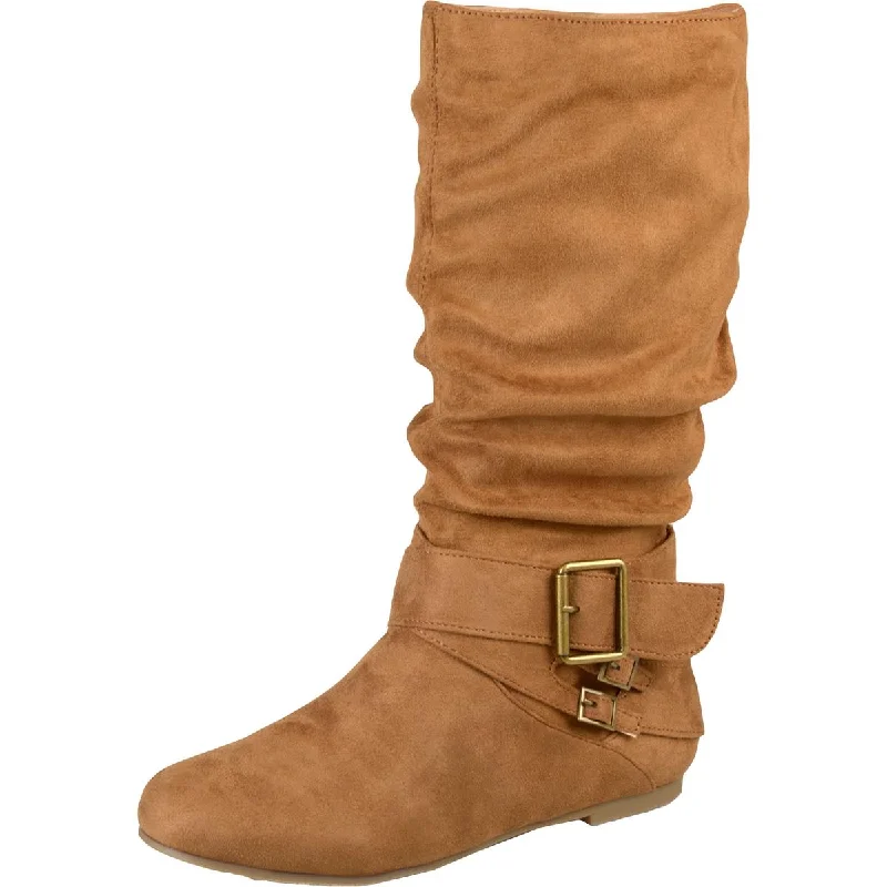 Shelley Womens Suede Pull On Mid-Calf Boots