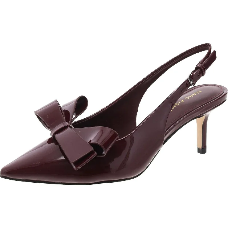 Allon Womens Patent Adjustable Slingback Heels